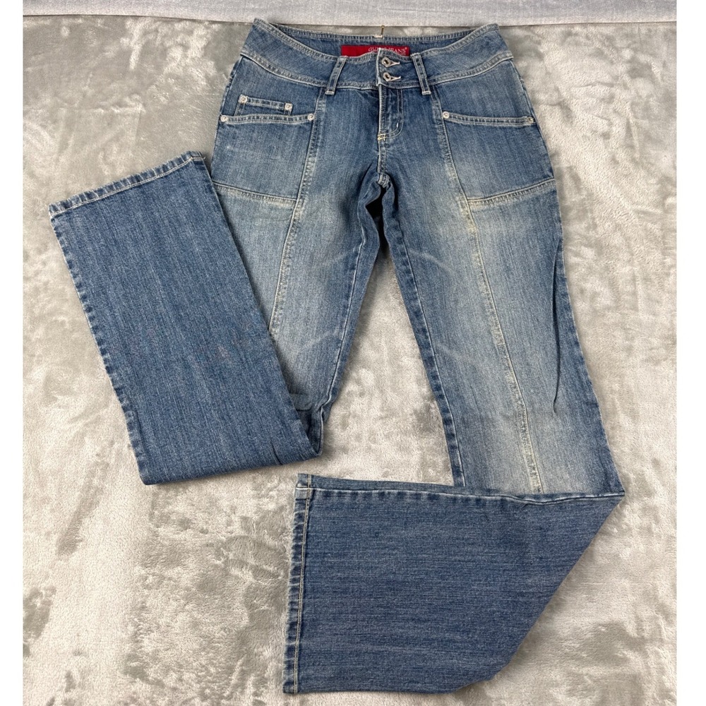 Guess Jeans Jeans Womens 26 Blue Front Seam Double Button EUC